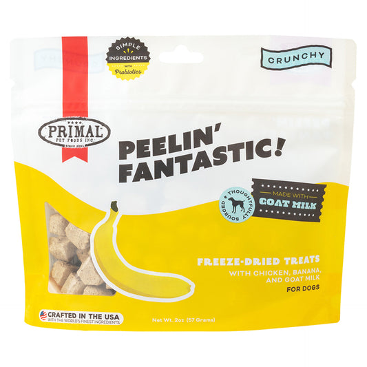 Primal Peelin' Fantastic! Chicken, Banana w/ Goats Milk Freeze-Dried Dog Treats
