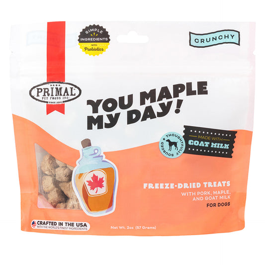 Primal You Maple My Day! Pork, Maple w/ Goats Milk Freeze-Dried Dog Treats