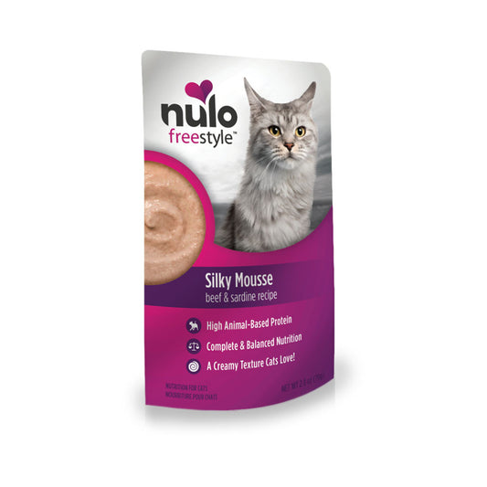 Nulo Freestyle Grain-Free Silky Mousse Beef & Sardine Recipe Cat Food Topper, 2.8oz
