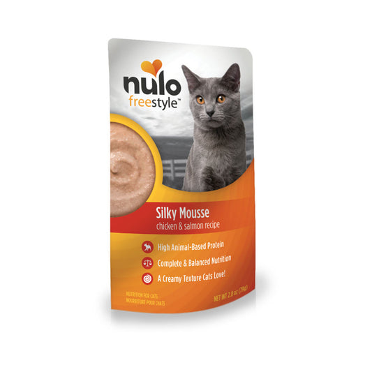 Nulo Freestyle Grain-Free Silky Mousse Chicken & Salmon Recipe Cat Food Topper, 2.8oz