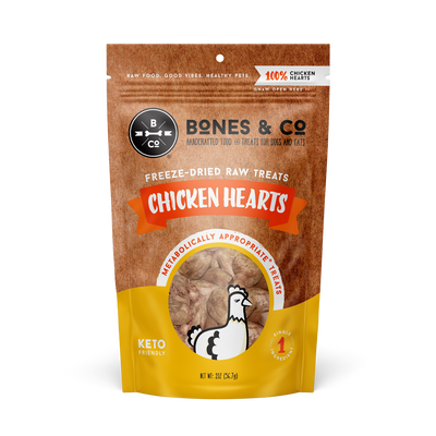 Bones & Co Freeze Dried Chicken Hearts 1.9 oz.
