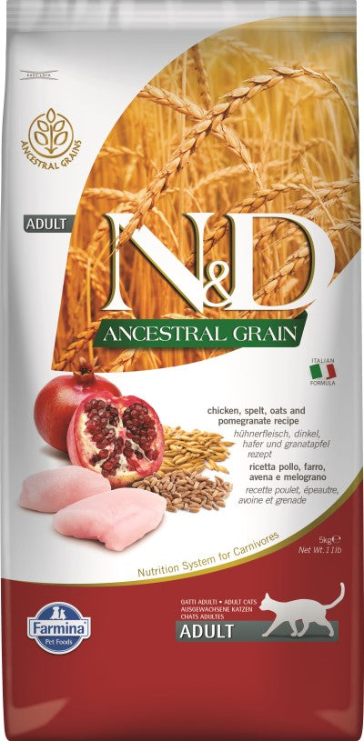 Farmina N&D Ancestral Grain Dry Cat Food - Chicken & Pomegranate Adult