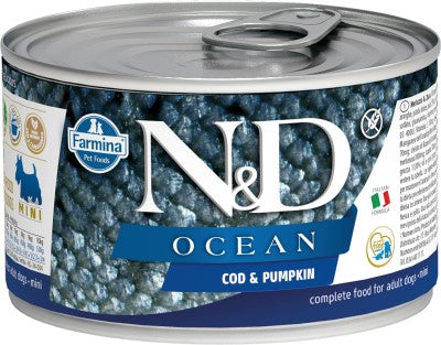 Farmina N&D Ocean Wet Dog Food - Cod & Pumpkin Mini Adult-Case of 6