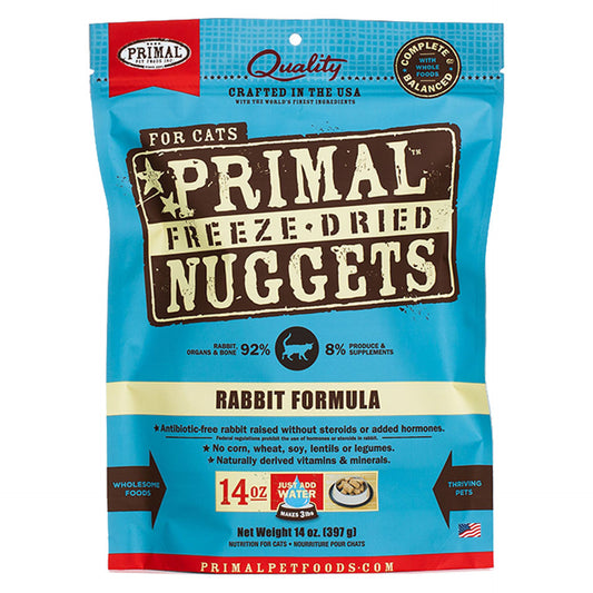 Primal Rabbit Formula Raw Freeze-Dried Cat Food - Front, 5.5 oz Primal Rabbit Formula Raw Freeze-Dried Cat Food