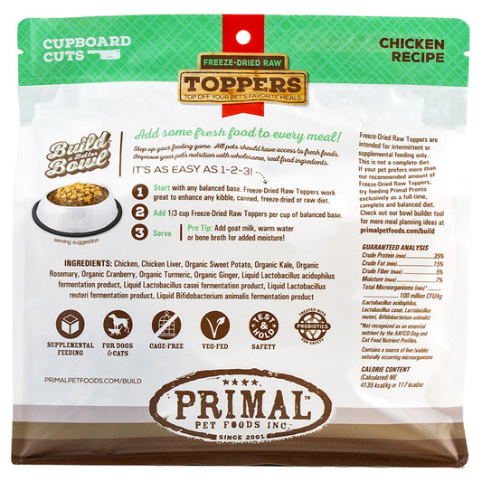 Primal Freeze-Dried Raw Cupboard Cuts Chicken Recipe Meal Topper for Dogs & Cats
