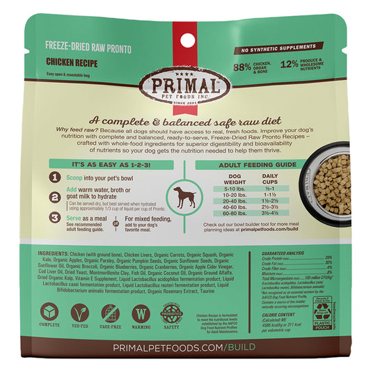 Primal Freeze-Dried Raw Pronto Chicken Recipe Dog Food