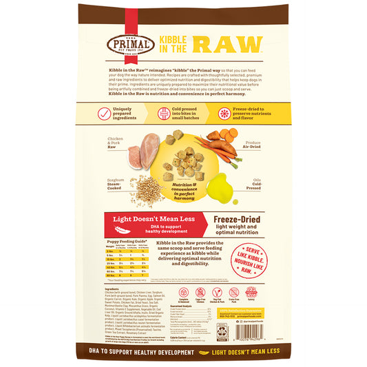 Primal Kibble In The Raw Puppy Chicken & Pork Recipe Kibble-Sized Bites Dog Food