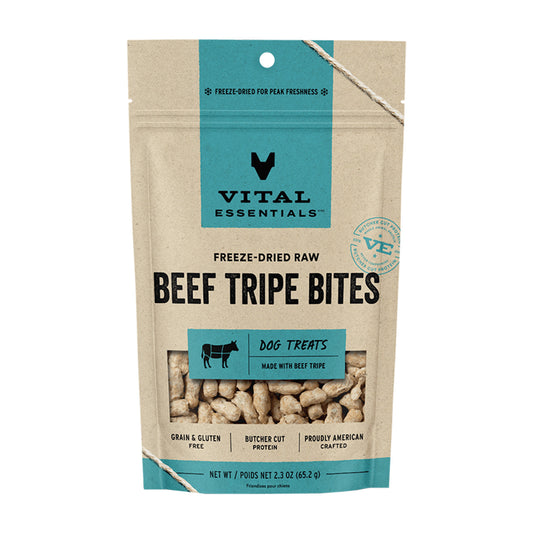 Vital Essentials Beef Tripe Bites Freeze-Dried Raw Dog Treats