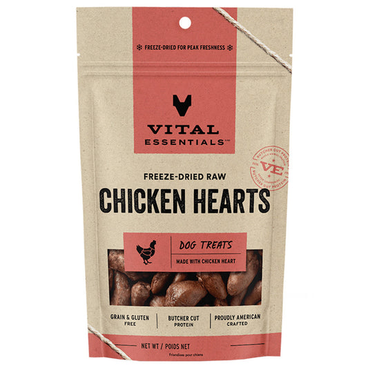 Vital Essentials Chicken Hearts Freeze-Dried Raw Dog Treats