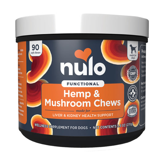 Nulo Functional Hemp & Mushroom Chews for Liver & Kidney Health Support Dog Supplement