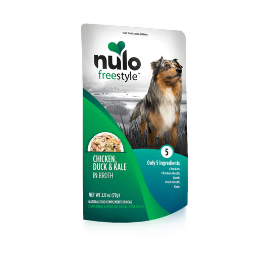 Nulo Freestyle Grain-Free Chicken, Duck & Kale in Broth Dog Food Topper, 2.8 oz