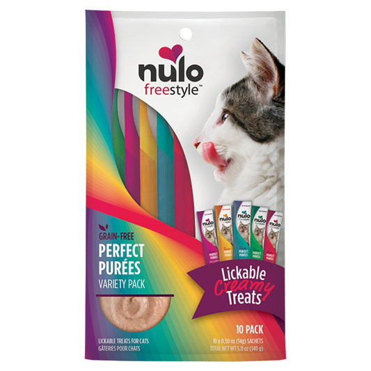 Nulo Freestyle Perfect Purees Variety Pack Lickable Cat Treats, 10-Pack