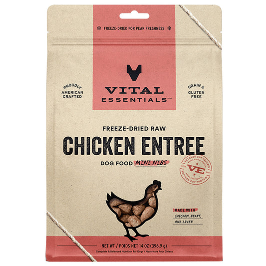 Vital Essentials Chicken Entrée Mini Nibs Freeze-Dried Raw Dog Food