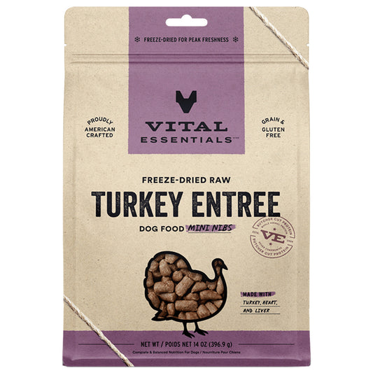 Vital Essentials Turkey Entrée Mini Nibs Freeze-Dried Raw Dog Food