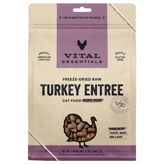 Vital Essentials Turkey Entrée Mini Nibs Freeze-Dried Raw Cat Food