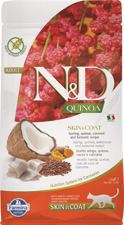 Farmina N&D Quinoa Dry Cat Food - Skin & Coat Herring