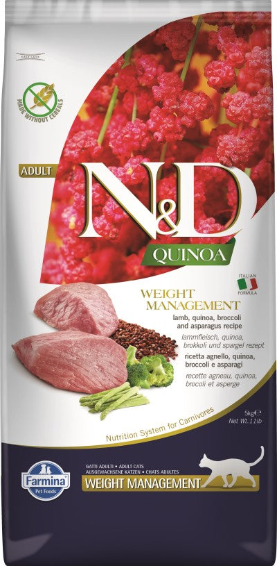 Farmina N&D Quinoa Dry Cat Food - Weight Management Lamb