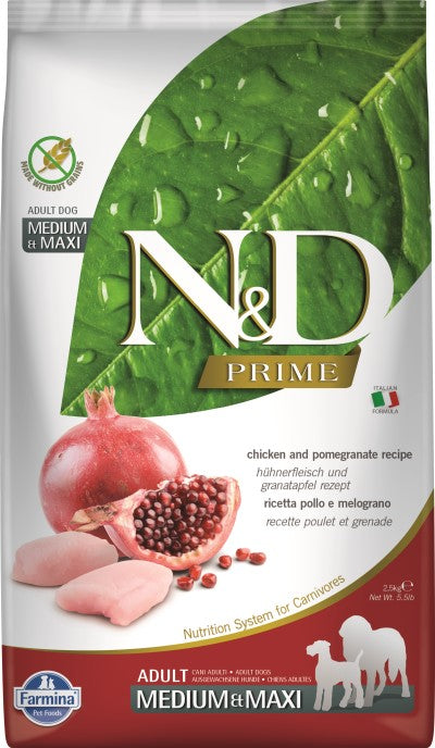 Farmina N&D Prime Dry Dog Food - Chicken & Pomegranate Med/Maxi Adult