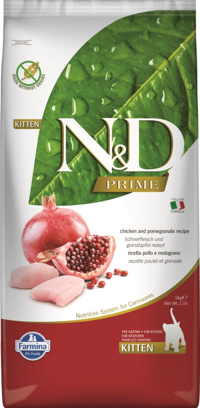 Farmina N&D Prime Dry Kitten Food - Chicken & Pomegranate