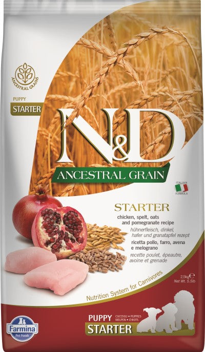 Farmina N&D Ancestral Grain Dry Puppy Food - Chicken & Pomegranate Puppy Starter