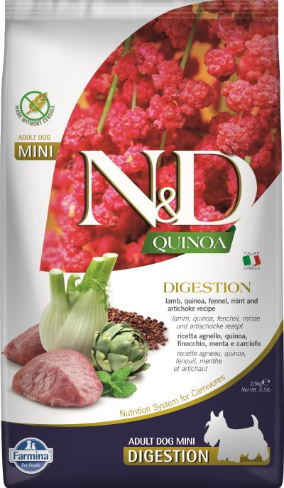 Farmina N&D Quinoa Dry Dog Food - Digestion Lamb Mini Adult