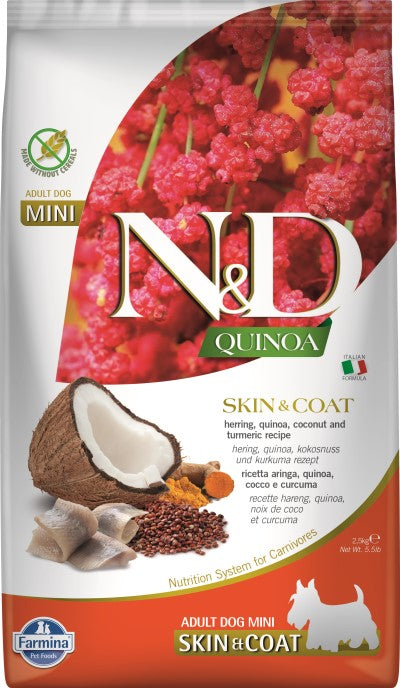 Farmina N&D Quinoa Dry Dog Food - Skin & Coat Herring Mini Adult