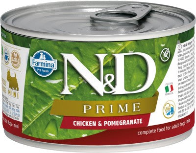 Farmina N&D Prime Wet Dog Food - Chicken & Pomegranate Mini Adult-Case Of 6, 4.9 Oz Cans