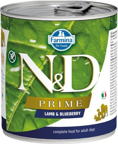 Farmina N&D Prime Wet Dog Food - Lamb & Blueberry Med/Maxi-Case Of 6, 10.05 Oz Cans