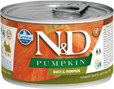 Farmina N&D Pumpkin Wet Dog Food - Duck & Pumpkin Mini Adult-Case Of 6, 4.9 Oz Cans