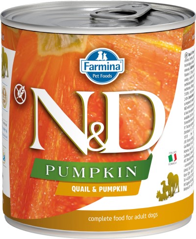 Farmina N&D Pumpkin Wet Dog Food - Quail & Pumpkin Med/Maxi-Case Of 6, 10.05 Oz Cans