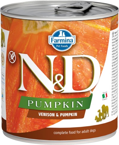 Farmina N&D Pumpkin Wet Dog Food - Venison & Pumpkin Med/Maxi-Case Of 6, 10.05 Oz Cans