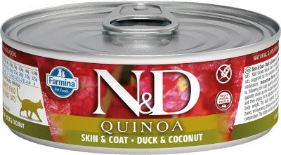 Farmina N&D Quinoa Wet Cat Food - Skin & Coat Duck-Case of 24