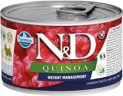 Farmina N&D Quinoa Wet Dog Food - Weight Management Lamb Mini-Case Of 6, 4.9 Oz Cans