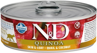 Farmina N&D Quinoa Wet Cat Food - Skin & Coat Quail-Case of 24