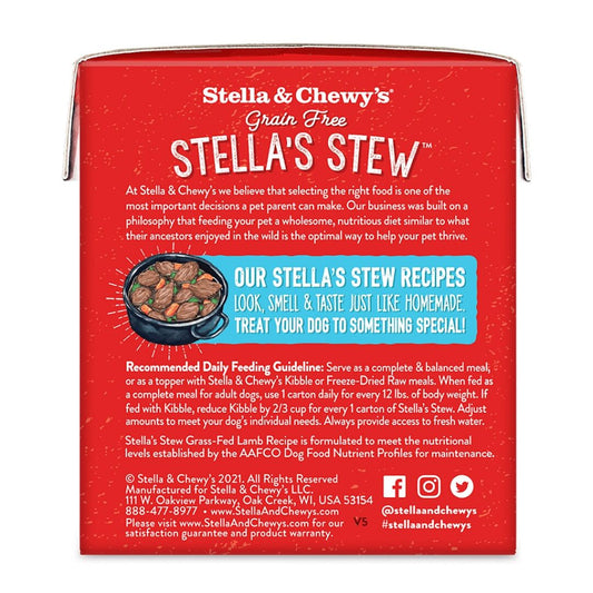 Stella & Chewy's Wet Dog Food - Grass-Fed Lamb Stew-Case of 12