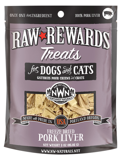 NORTHWEST NATURALS RAW REWARDS FREEZE-DRIED RAW PORK LIVER TREATS FOR CATS & DOGS