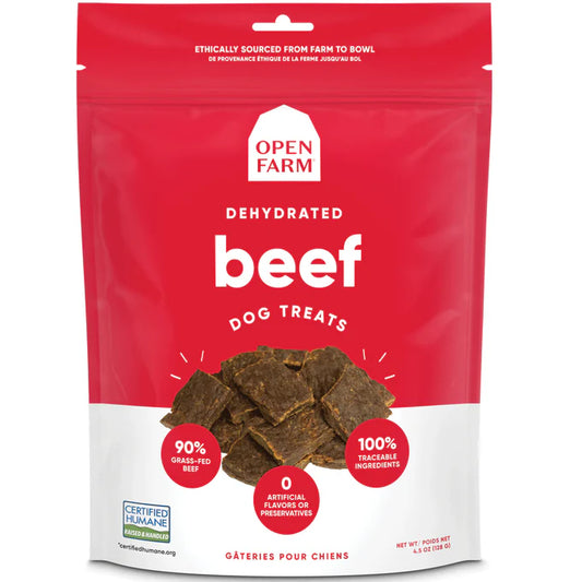 OPEN FARM DEHYDRATED BEEF DOG TREATS - 4.5OZ