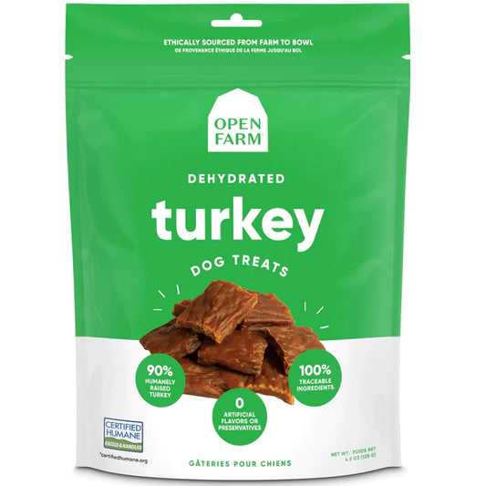OPEN FARM DEHYDRATED TURKEY DOG TREATS - 4.5OZ