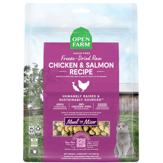 OPEN FARM FREEZE-DRIED CAT CHICKEN & SALMON 9 OZ