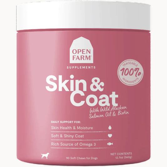OPEN FARM SKIN & COAT SALMON OIL CHEWS - 90 CT
