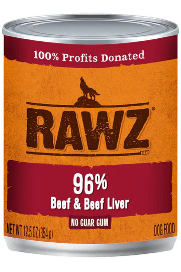 Rawz 96% Beef and Beef Liver Wet Dog Food