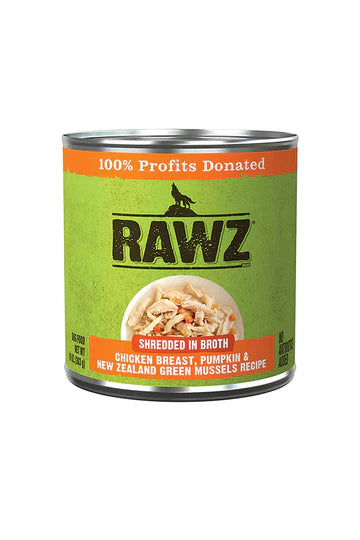 RAWZ Shredded Chicken Pumpkin Green Mussels Canned Dog Food